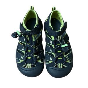 Keen Black and Green Adjustable Newport Sport‎ Sandals with Protective Toe Cap